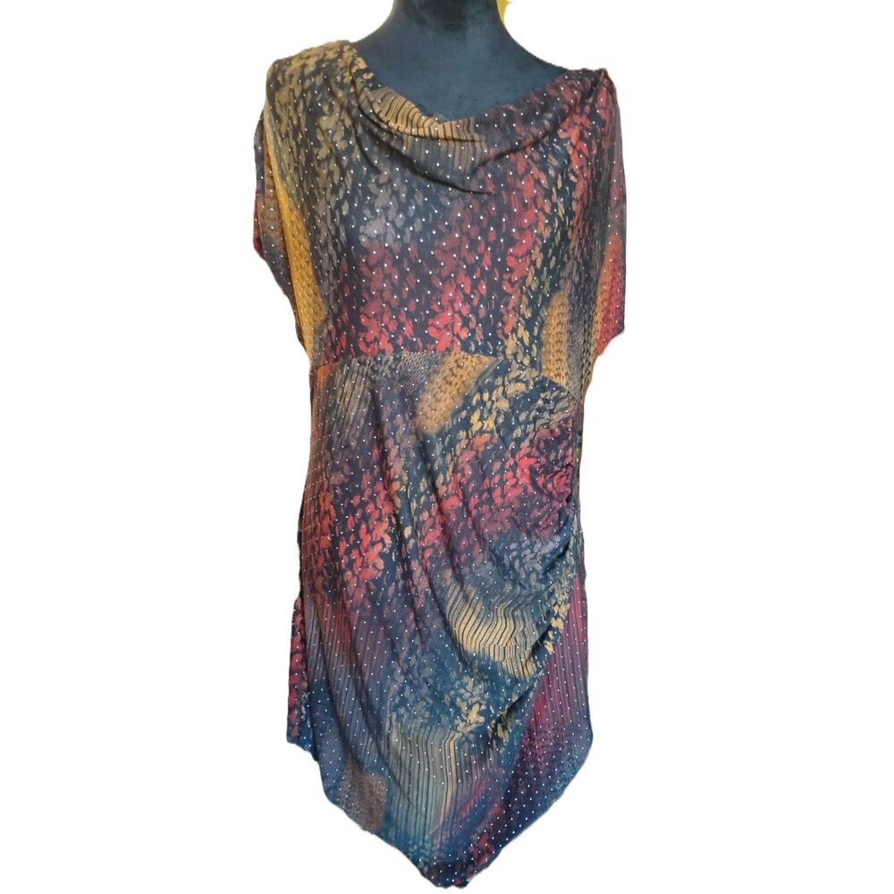 Monroe and Main Women's Size 14 Colorful Beaded Midi Dress
